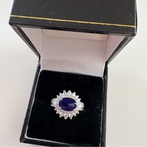 Bomb Party A Flame Without Sound Ring RG74567 Sapphire Rhodium Plating